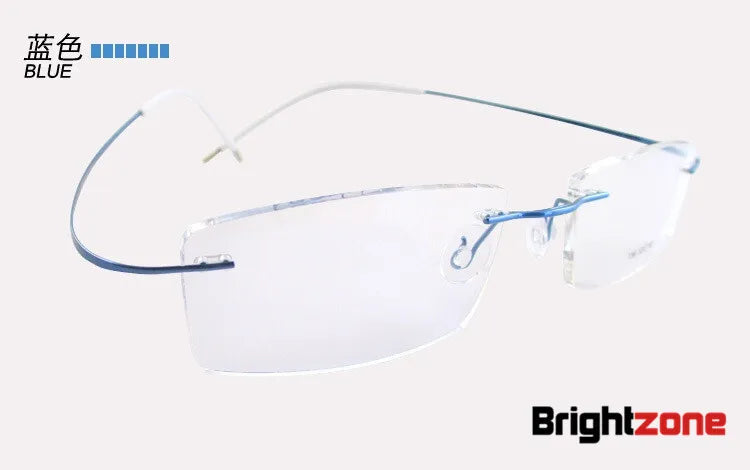 Brightzone Women's Rimless Square Screwless Titanium Eyeglasses 713530 Rimless Brightzone Blue