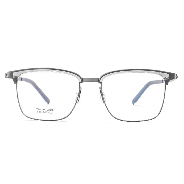 Reven Jate Unisex Full Rim Square Titanium Acetate Eyeglasses J2605 Full Rim Reven Jate   