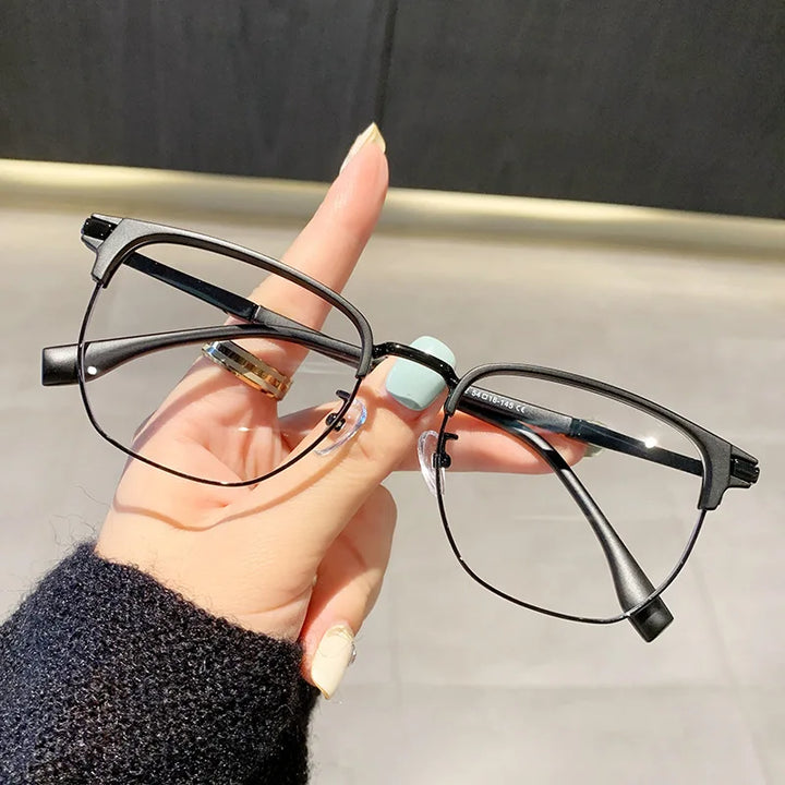 Zirosat Unisex Full Rim Square Tr 90 Alloy Eyeglasses 48018