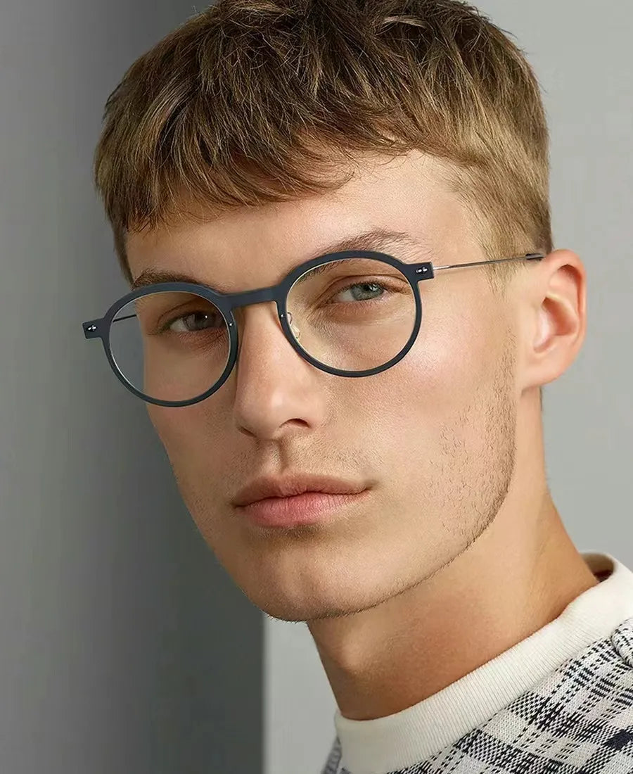 Bobbie Unisex Full Rim Round Acetate Eyeglasses 6586