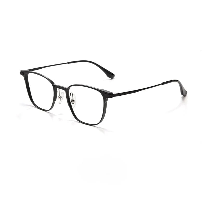 Summer Flower Men's Full Rim Square Acetate Titanium Eyeglasses 28559