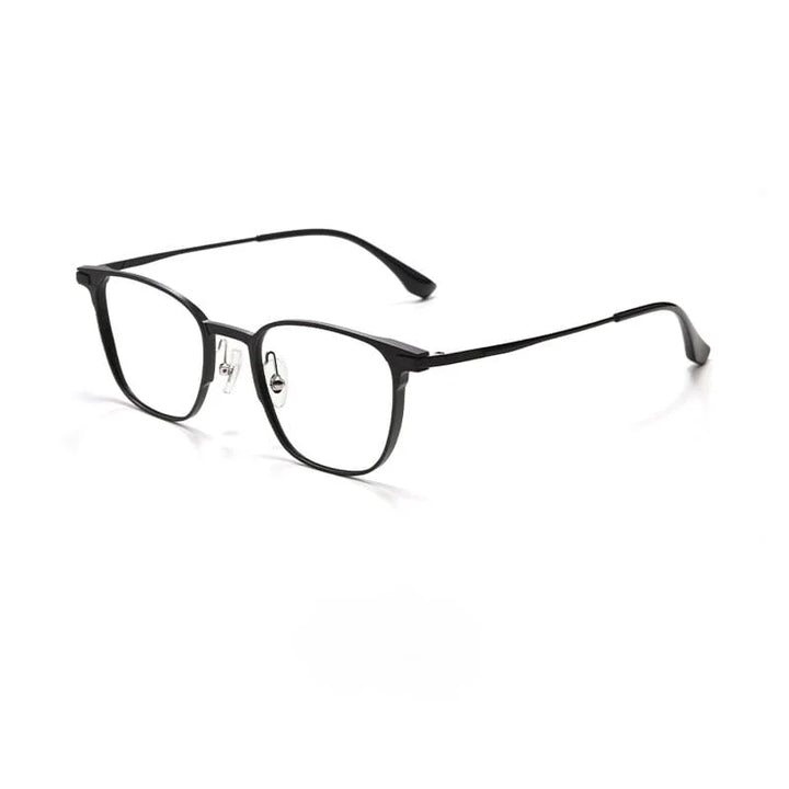 Summer Flower Men's Full Rim Square Acetate Titanium Eyeglasses 28559