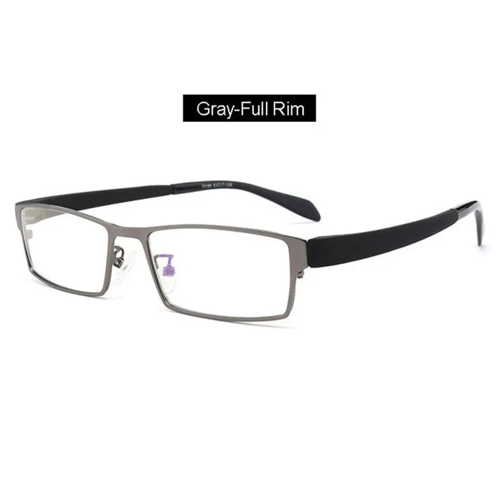 Hotony Men's Full Semi Rim Square Tr 90 Alloy Eyeglasses 1711 Full Rim Hotony   