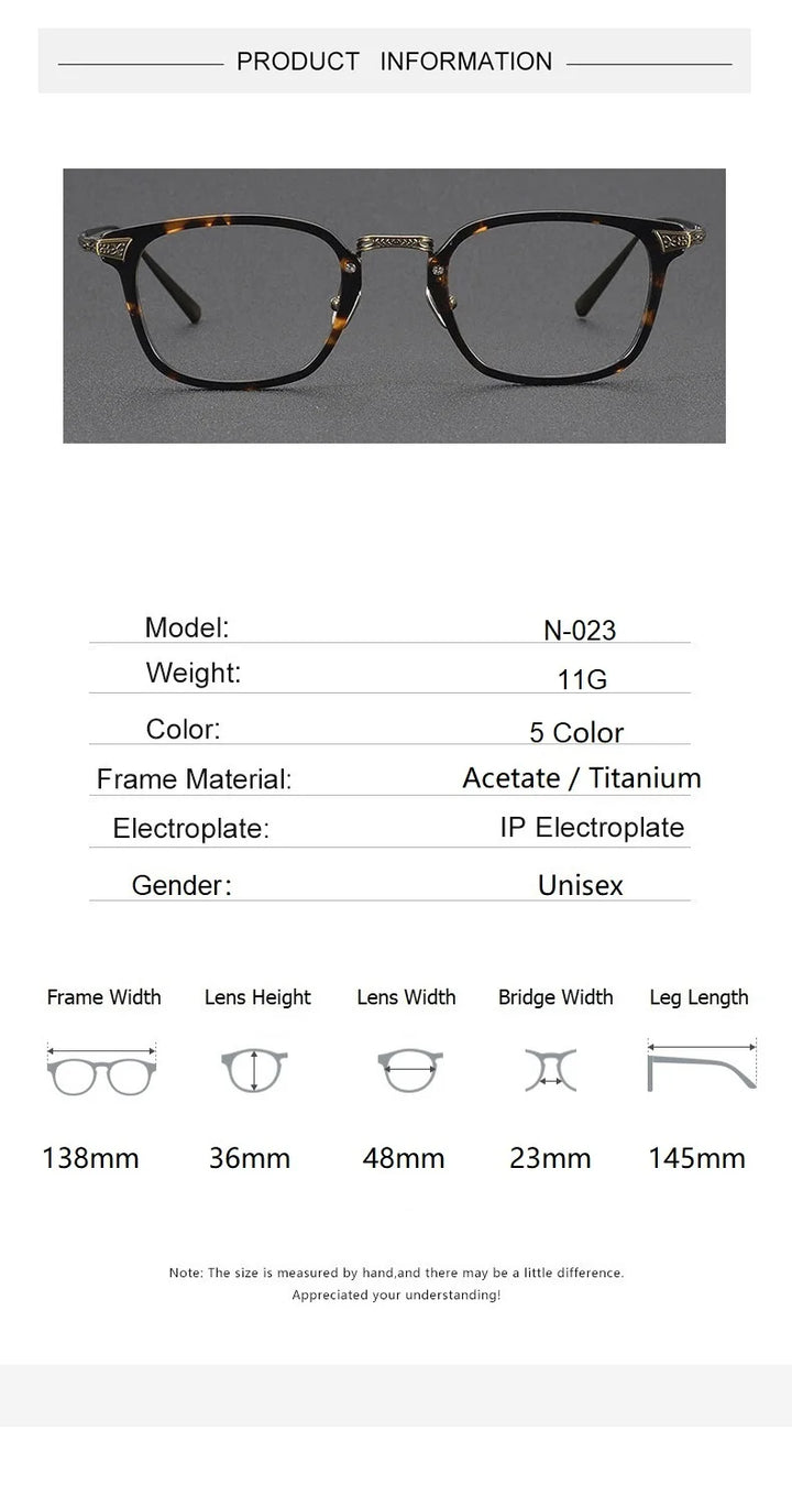 Eleccion Women's Full Rim Square Acetate Titanium Eyeglasses 94023 Full Rim Eleccion