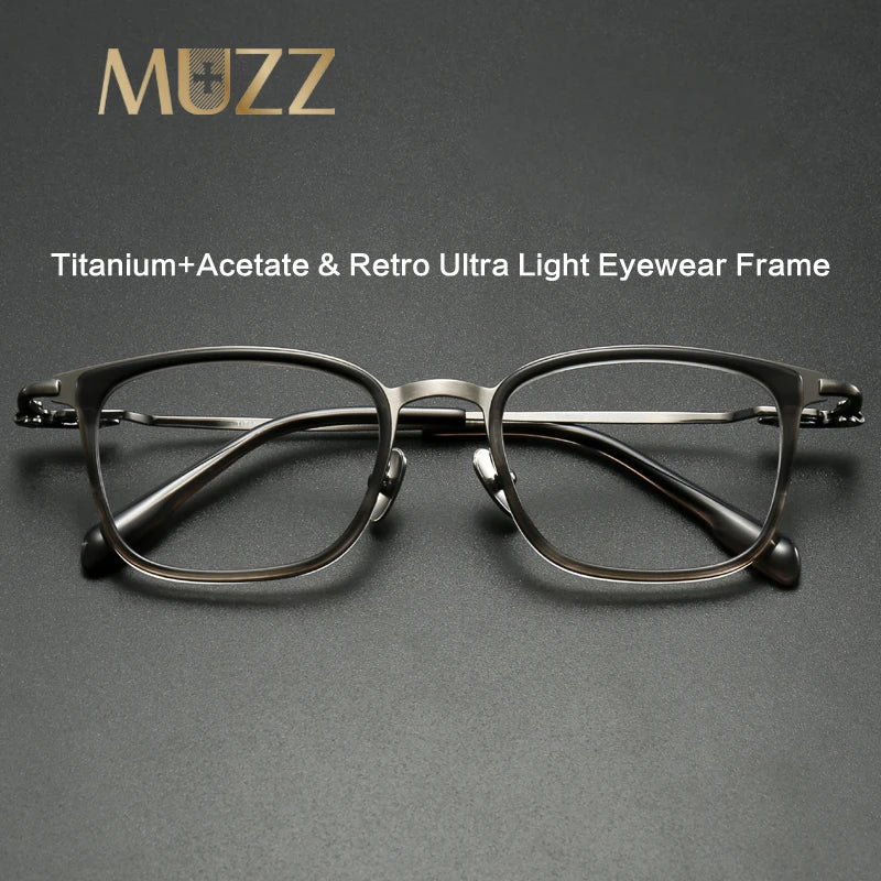 Muzz SH0067 unisex square titanium acetate prescription eyeglasses