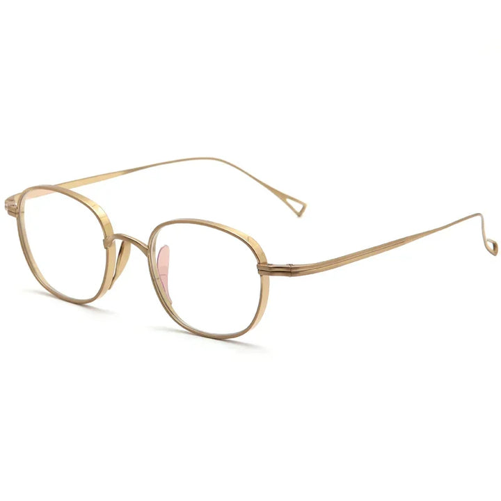 Aror Women's Full Rim Oval Square Titanium Eyeglasses 494132 Full Rim Aror Gold