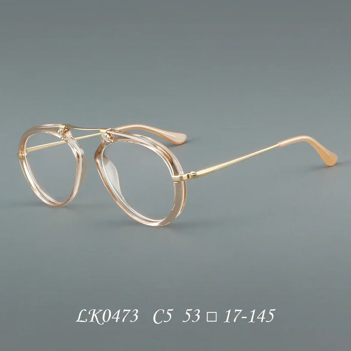 Momoja Unisex Full Rim Oval Square Acetate Titanium Eyeglasses 720473