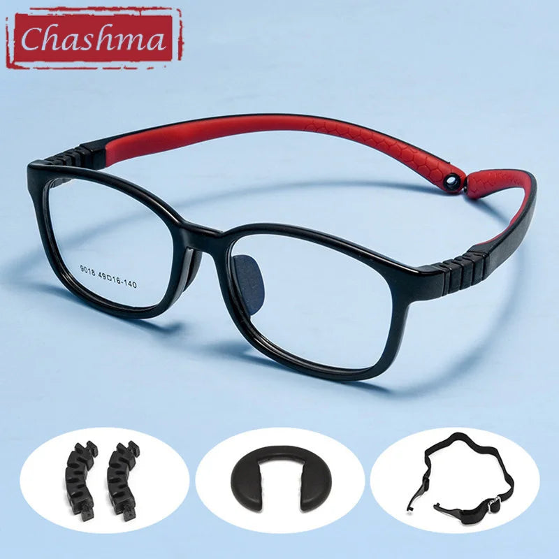 Chashma Ottica Unisex Youth Full Rim Square Tr 90 Titanium Eyeglasses 9018 Full Rim Chashma Ottica   