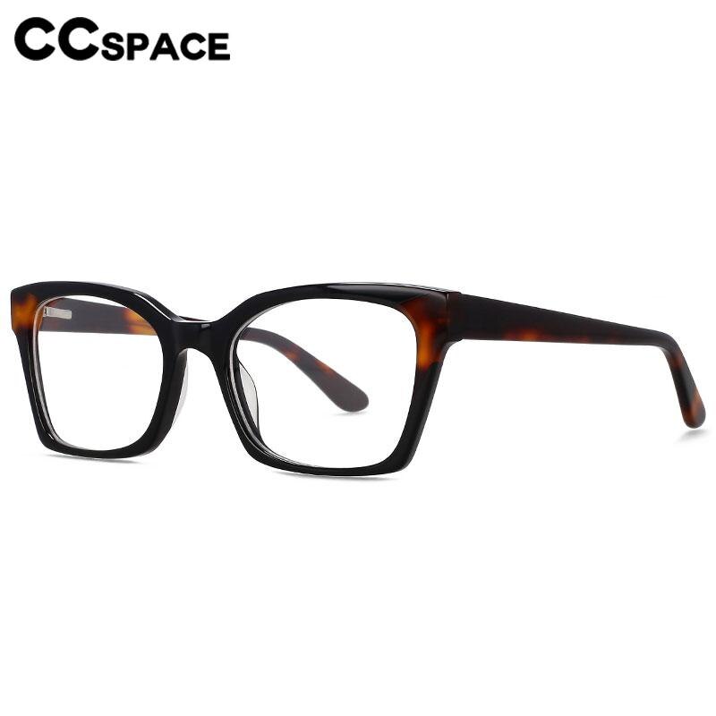 CCSpace Unisex Full Rim Square Cat Eye Acetate Fiber Eyeglasses 56554 Full Rim CCspace   
