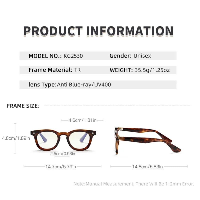 Kocolior Unisex Full Rim Square Tr 90 Alloy Photochromic Reading Glasses 682530