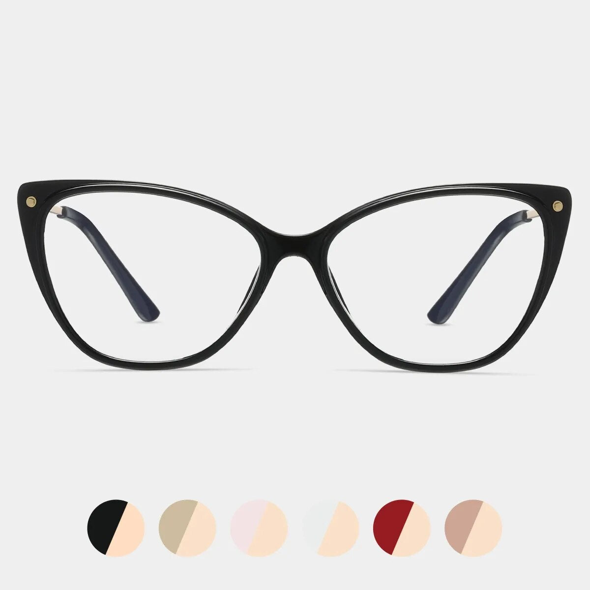 Yimaruili Women's Full Rim Cat Eye Tr 90 Alloy Eyeglasses 87008 Full Rim Yimaruili Eyeglasses   