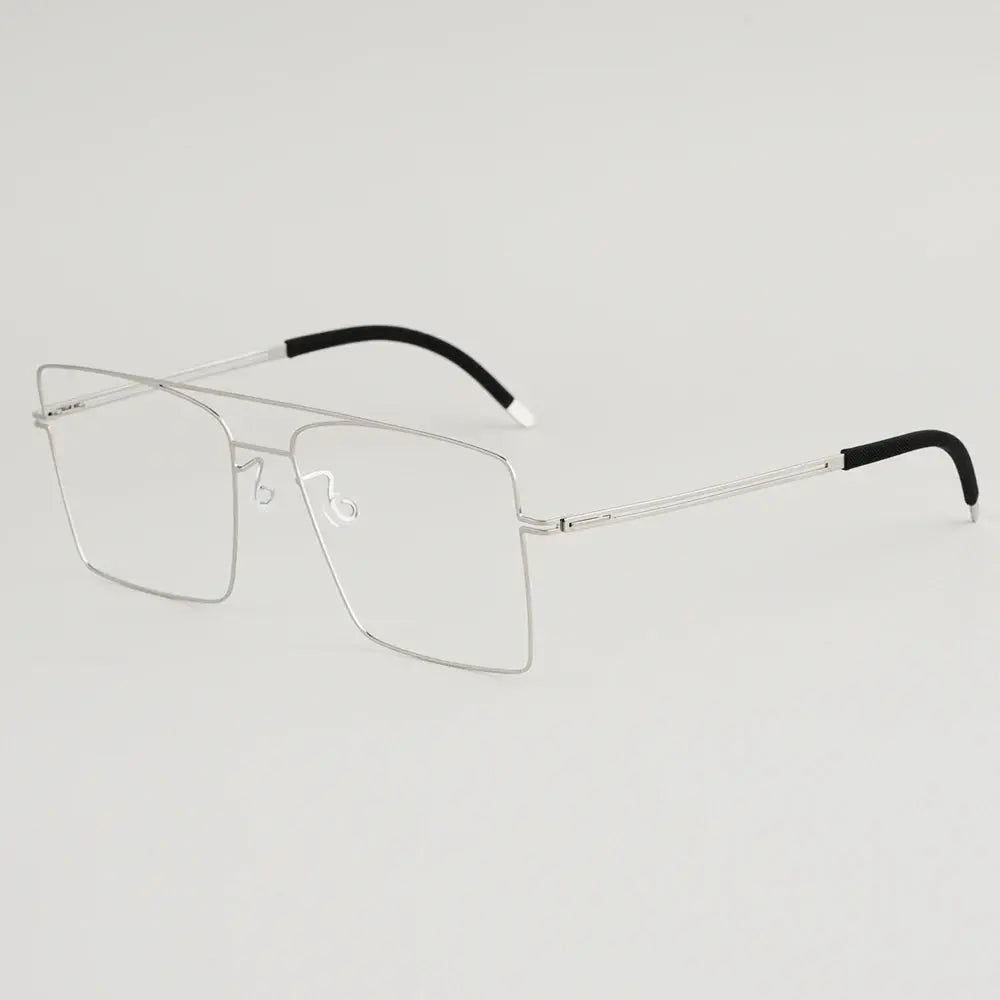 Aimee Unisex Full Rim Square Double Bridge Titanium Eyeglasses  481476 FuzWeb