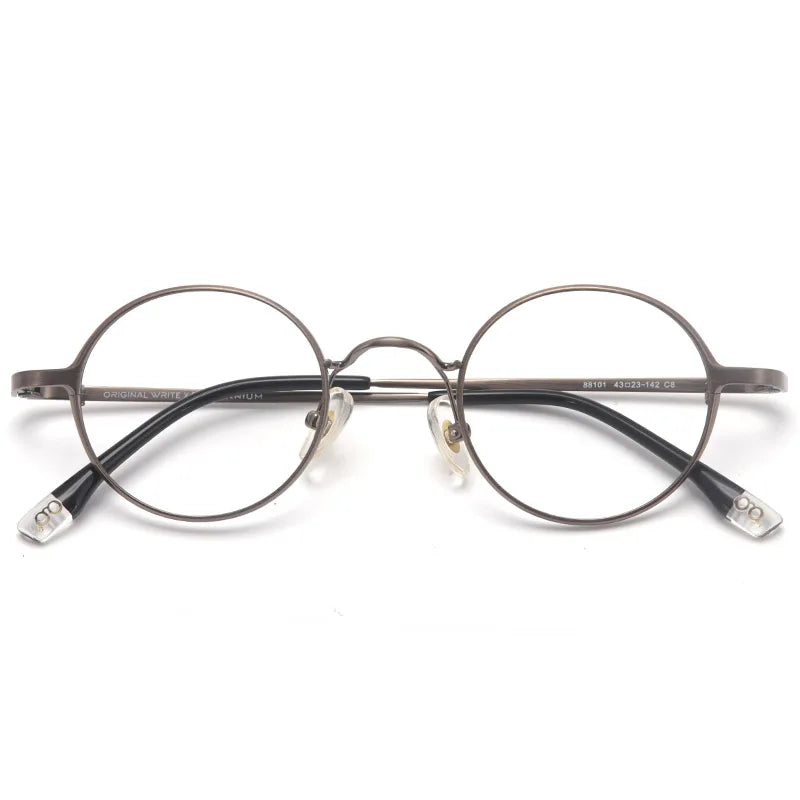 Muzz Women's Full Rim Round Titanium Eyeglasses 88101
