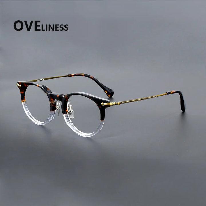 Oveliness Unisex Full Rim Round Titanium Acetate Eyeglasses 926025