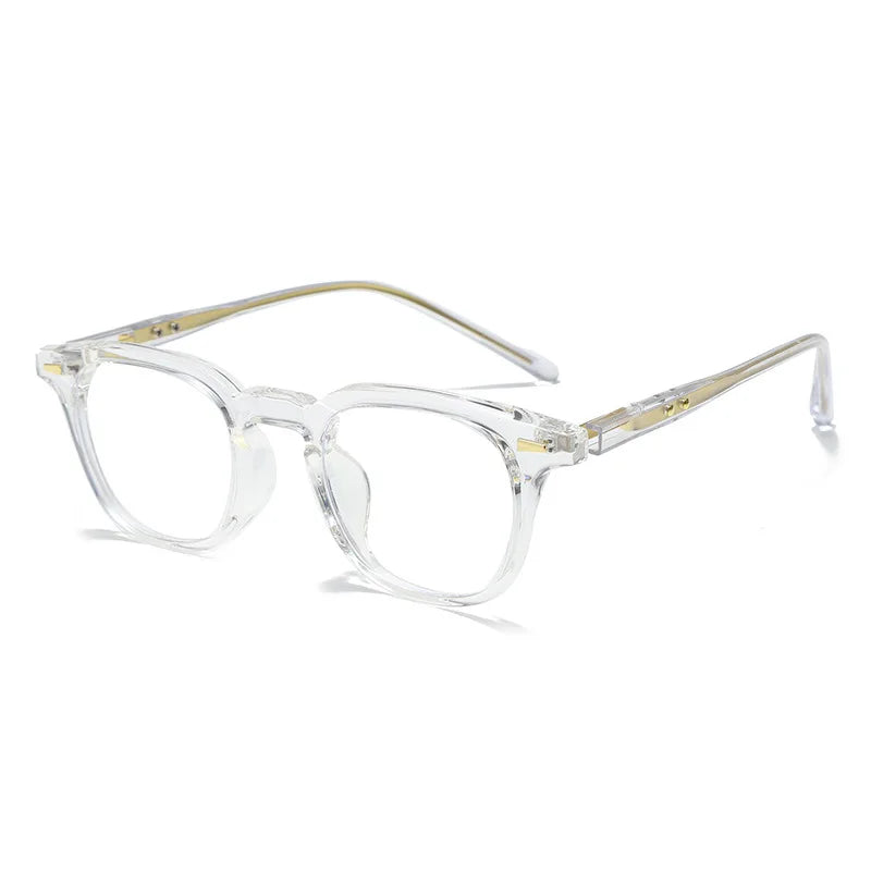 Kocolior Unisex Full Rim Square Acetate Eyeglasses L7156 Full Rim Kocolior Transparent  