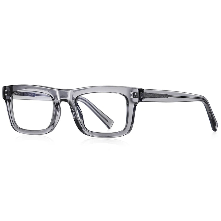 Reven Jate Unisex Full Rim Square Thick Tr 90 Eyeglasses J2193 Full Rim Reven Jate C4  