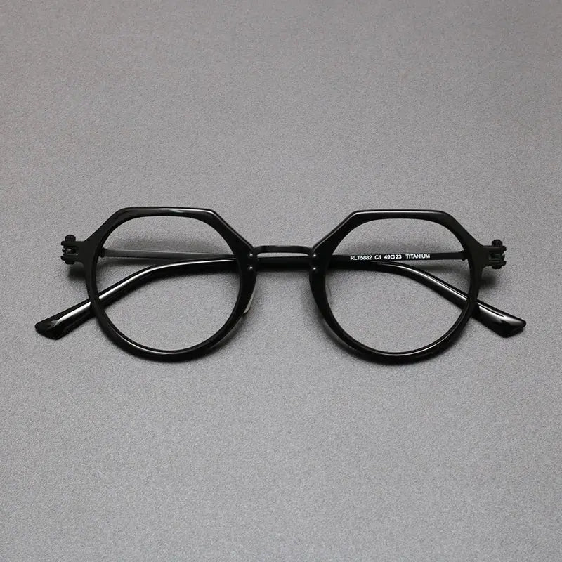 Bobbie Unisex Full Rim Polygon Acetate Eyeglasses 588200 FuzWeb