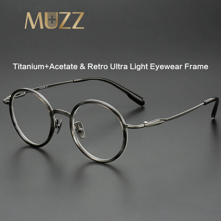 Muzz SH0069 unisex round IP titanium prescription eyeglasses