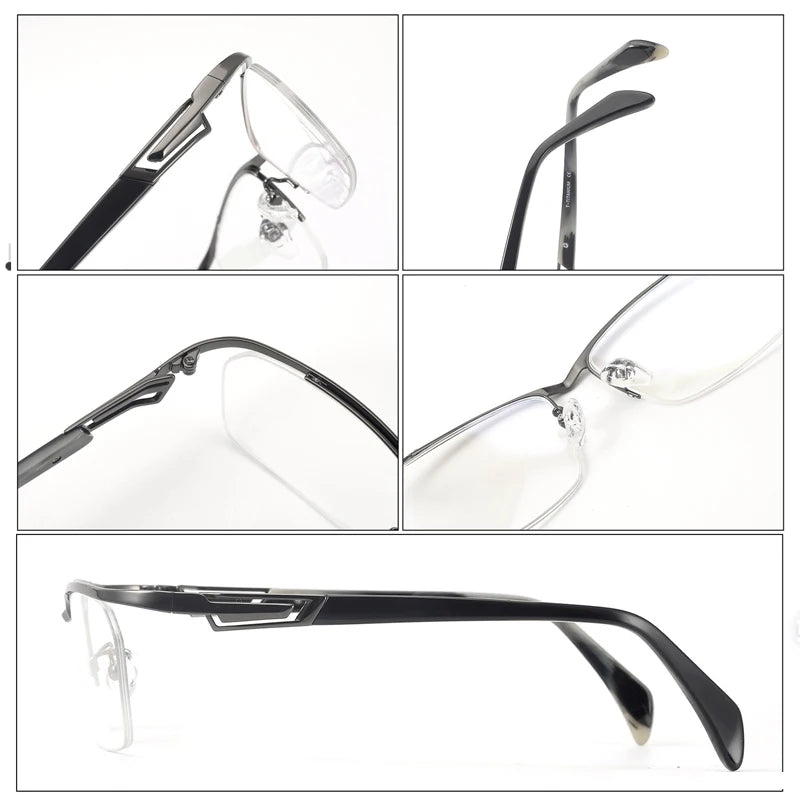 Muzz 1215 men's semi rim IP titanium prescription eyeglasses — view 7