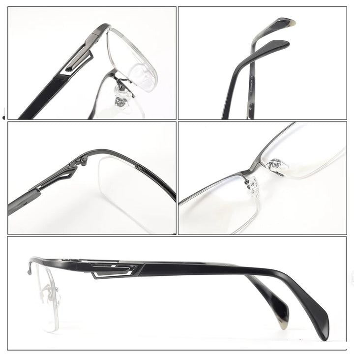 Muzz 1215 men's semi rim IP titanium prescription eyeglasses — view 7