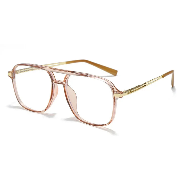 Aror Unisex Full Rim Square Double Bridge Alloy Tr 90 Eyeglasses 81316
