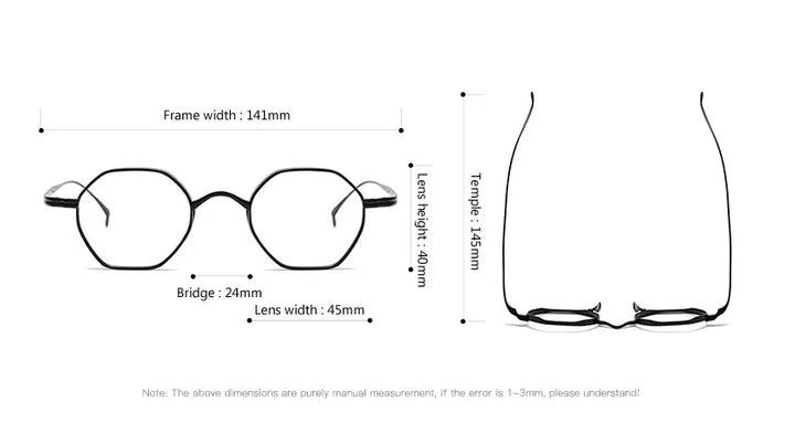 Oveliness Unisex Full Rim Polygon Oval Titanium Eyeglasses 369152