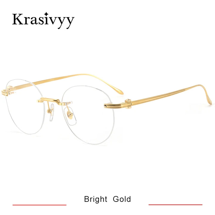 Krasivyy Women's Rimless Oval Round Titanium Eyeglasses 303420