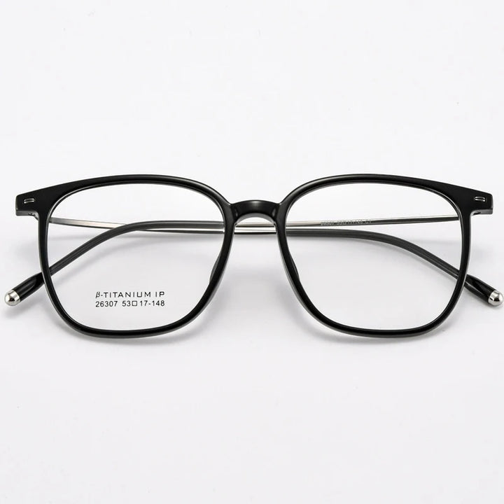 Yimaruili Unisex Full Rim Square TR-90 Titanium Eyeglasses 26307 — view 3 | Yimaruili at FuzWeb