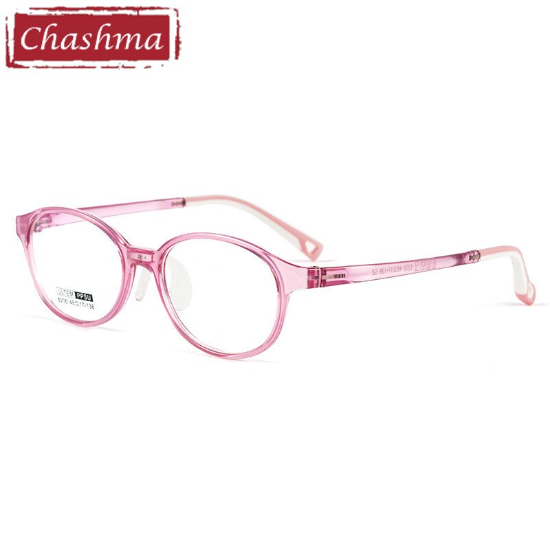 Chashma Unisex Children's Full Rim Oval Tr 90 Titanium Eyeglasses 8206 Full Rim Chashma Pink  