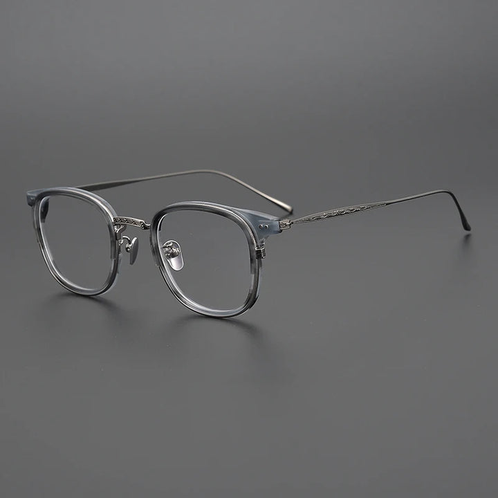 Black Mask Women's Full Rim Square Titanium Acetate Eyeglasses 72543