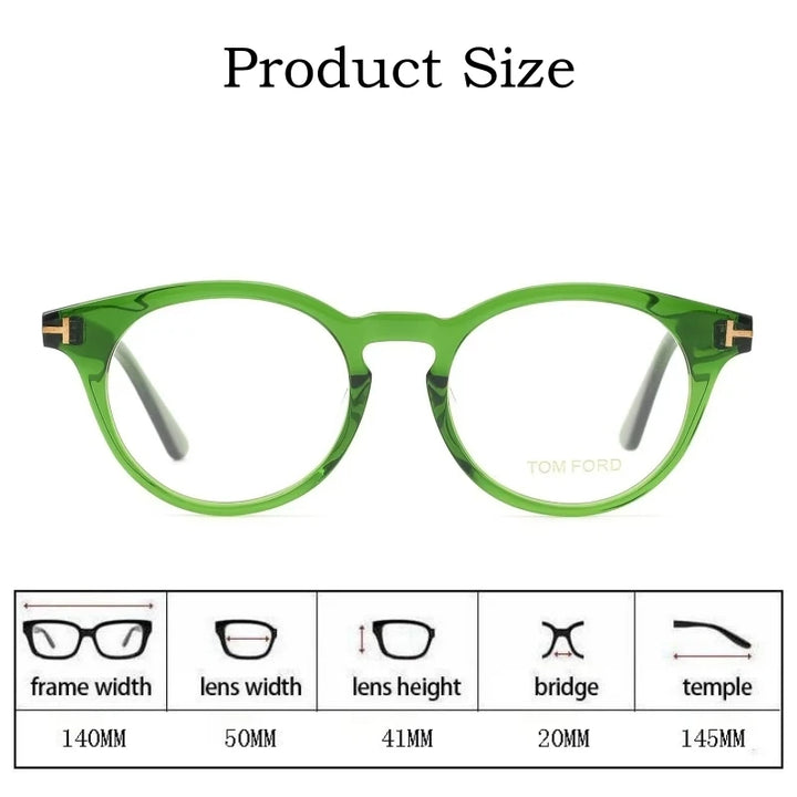 Yimaruili Unisex Full Rim Round Acetate Eyeglasses Y5557 Full Rim Yimaruili Eyeglasses   