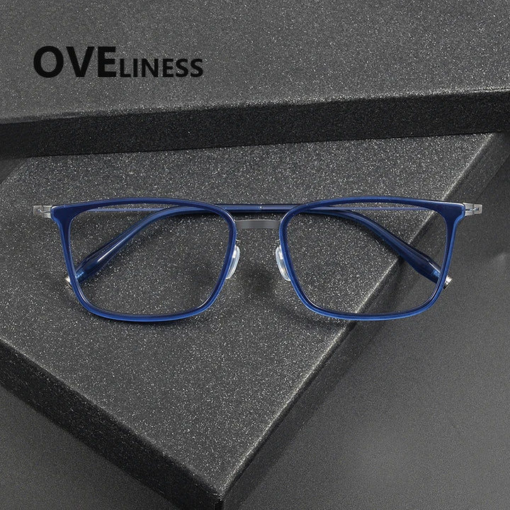 Oveliness Unisex Full Rim Square Titanium Acetate Eyeglasses 22502