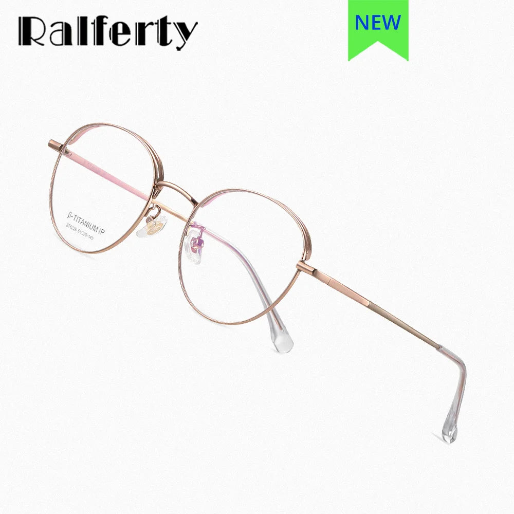 Ralferty Women's Full Rim Oval Titanium Eyeglasses R6226 Full Rim Ralferty   