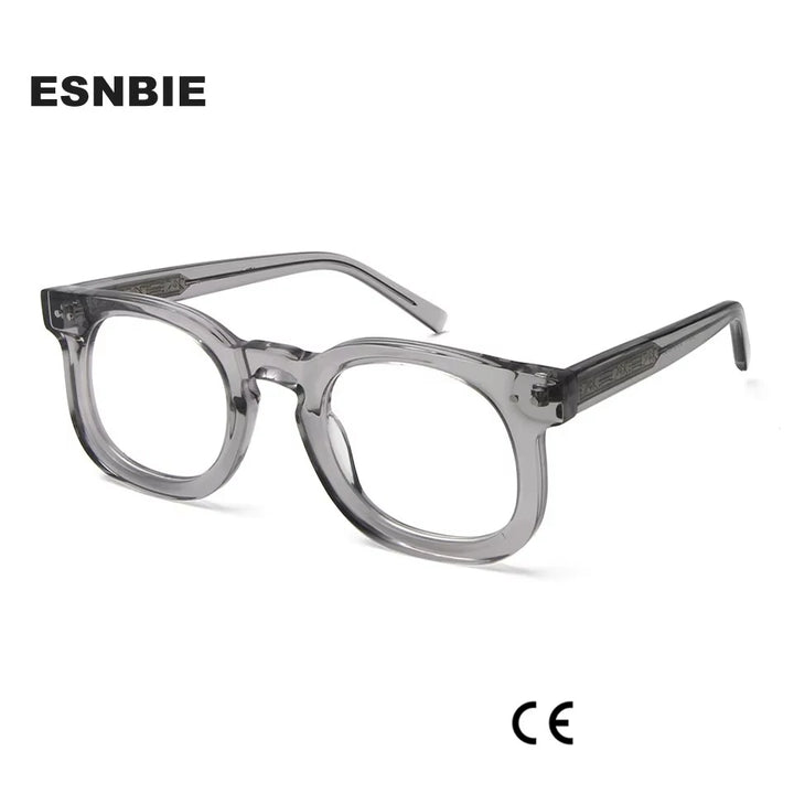 Esnbie Unisex Full Rim Square Oval Acetate Eyeglasses 23035 Full Rim Esnbie   