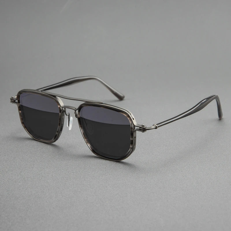 Blackmask Unisex Full Rim Square Titanium Polarized Sunglasses BM-5876S