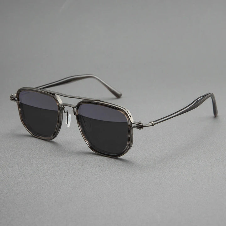Blackmask Unisex Full Rim Square Titanium Polarized Sunglasses BM-5876S