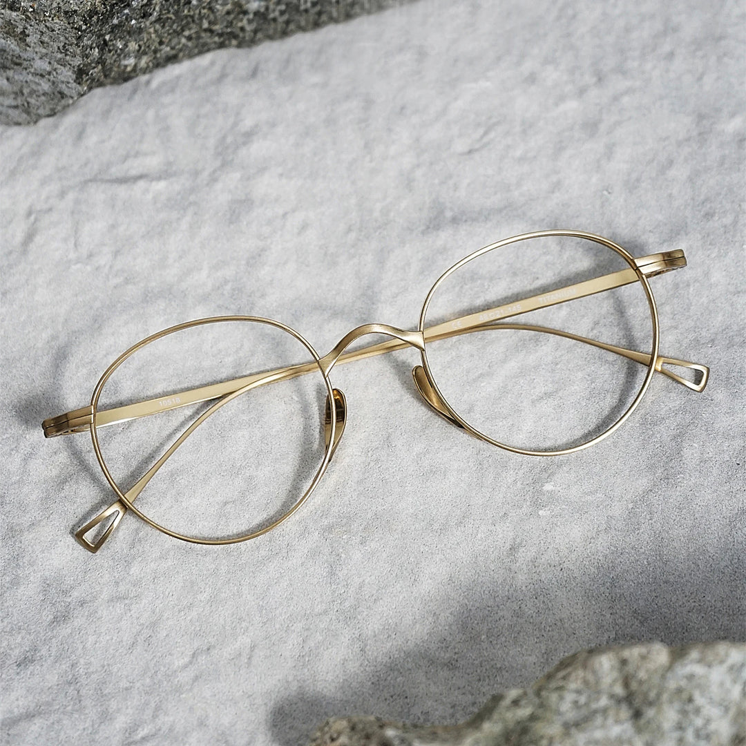 Black Mask Unisex Full Rim Oval Round Titanium Eyeglasses  77113