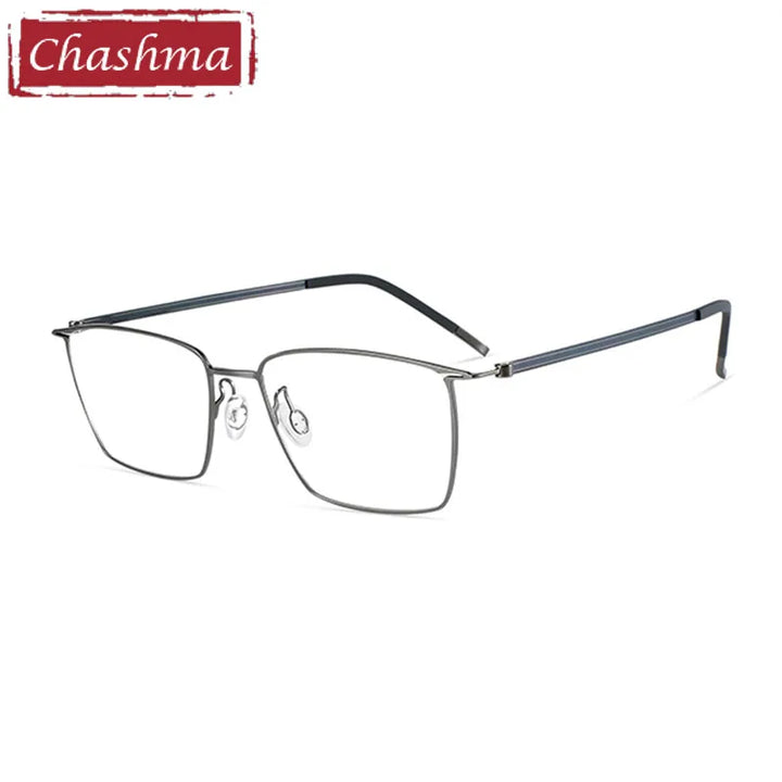 Chashma Ottica Men's Full Rim Square Titanium Screwless Eyeglasses 7243 Full Rim Chashma Ottica Light Gray  