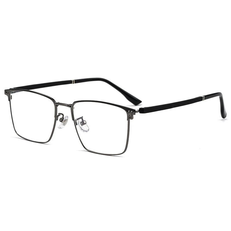 Hotochki Mens Full Rim Browline Square Alloy Eyeglasses 8302z Full Rim Hotochki Black Gun  