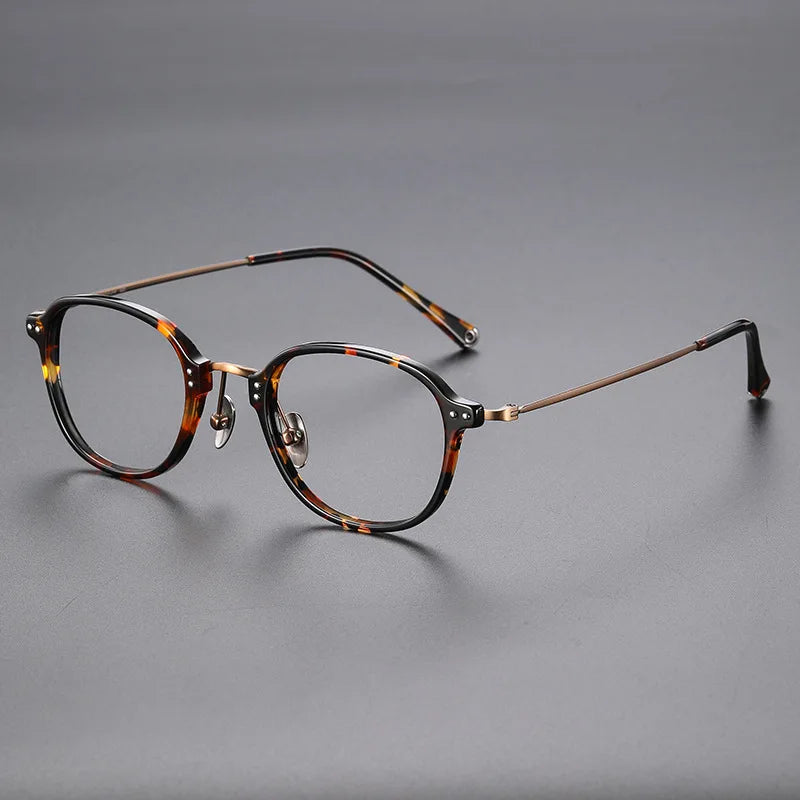 Zirosat Men's Full Rim Square Titanium Eyeglasses 42350
