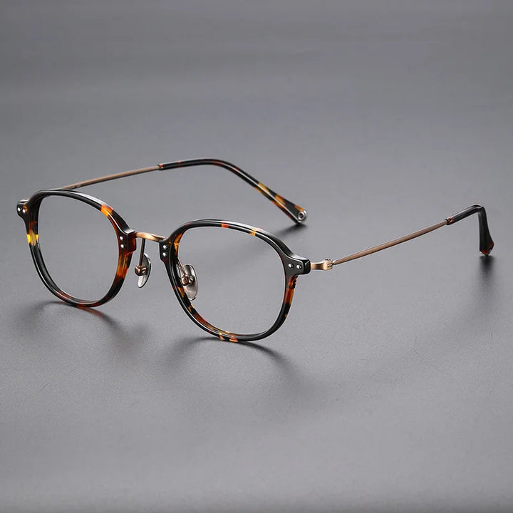 Zirosat Men's Full Rim Square Titanium Eyeglasses 42350