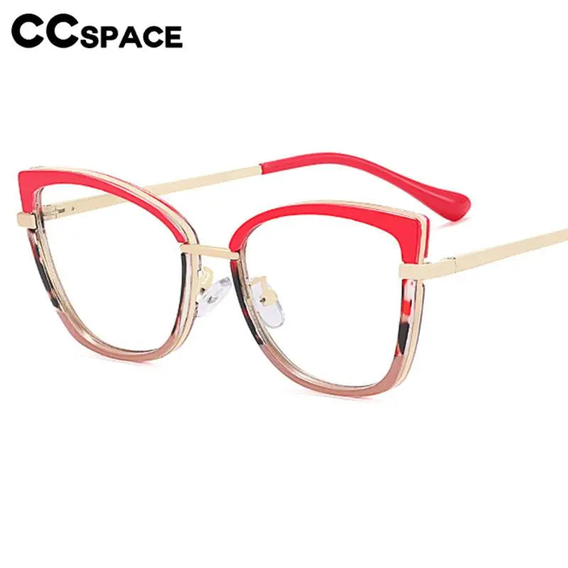 CCSpace Women's Full RIm Square Tr 90 Titanium Eyeglasses 56966 Full Rim CCspace   