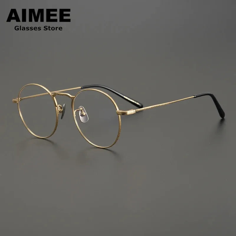 Aimee Unisex Full Rim Round Titanium Eyeglasses 1282 Full Rim Aimee   