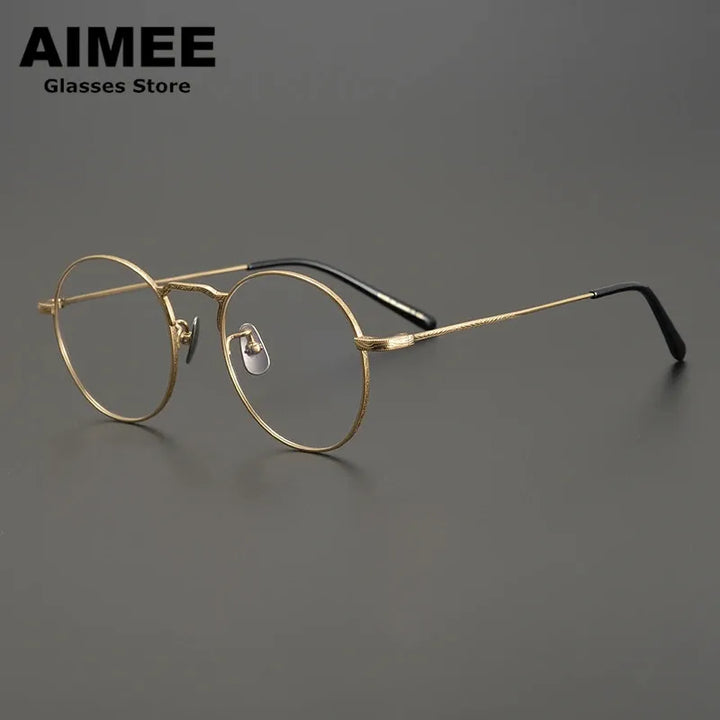 Aimee Unisex Full Rim Round Titanium Eyeglasses 1282 Full Rim Aimee   