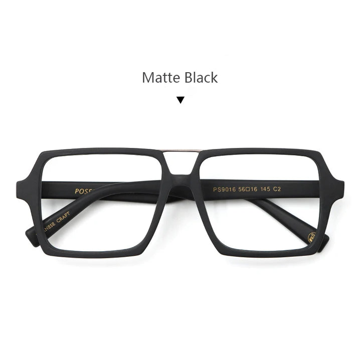 Hdcrafter Men's Full Rim Square Double Bridge Acetate Eyeglasses 696016