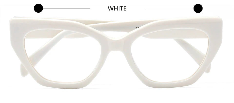 Esnbie Unisex Full Rim Oval Cat Eye Acetate Eyeglasses 23021 Full Rim Esnbie White  