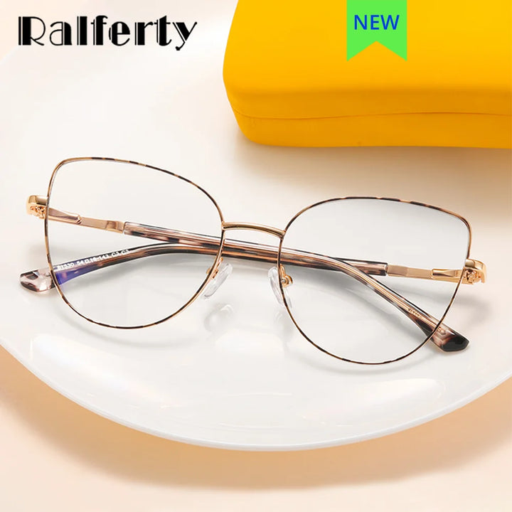 Ralferty Women's Full Rim Square Cat Eye Alloy Eyeglasses R81530 Full Rim Ralferty   