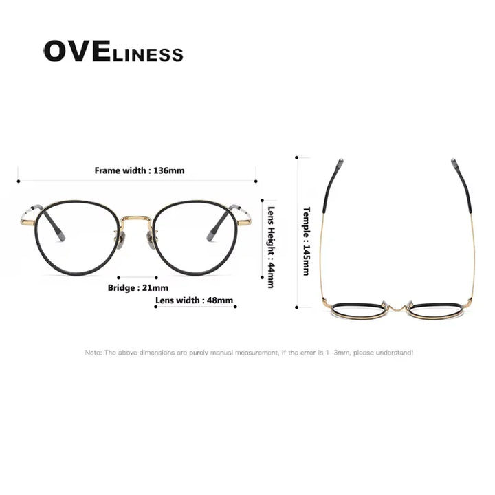 Oveliness Women's Full Rim Round Titanium Acetate Eyeglasses 85074