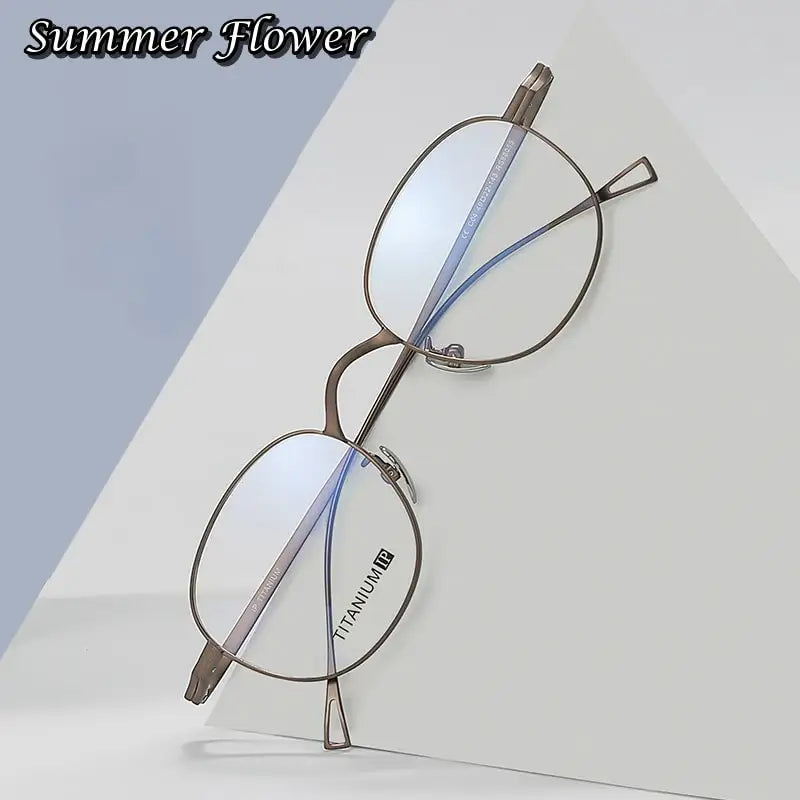 Summer Flower Unisex Full Rim Oval Square Titanium Eyeglasses 88055
