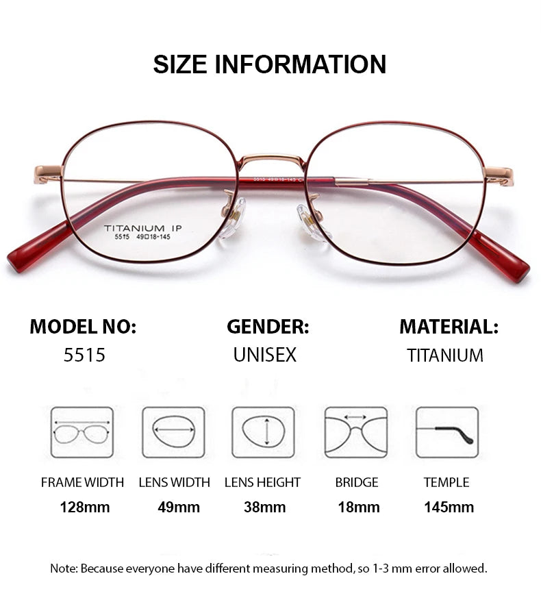 Summer Flower Women's Full Rim Small Oval Titanium Eyeglasses 85515 Full Rim Summer Flower